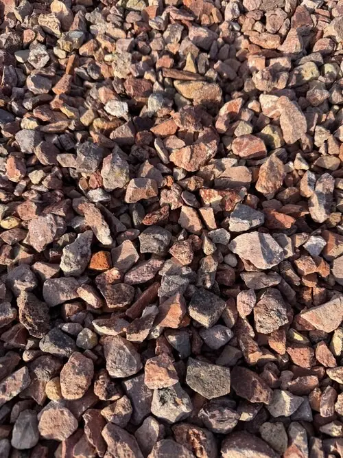 1 inch Autumn Red landscape rock, close up