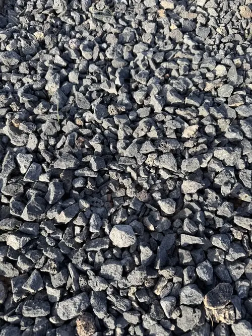 1 inch Blue Grey Crushed landscape rock, close up