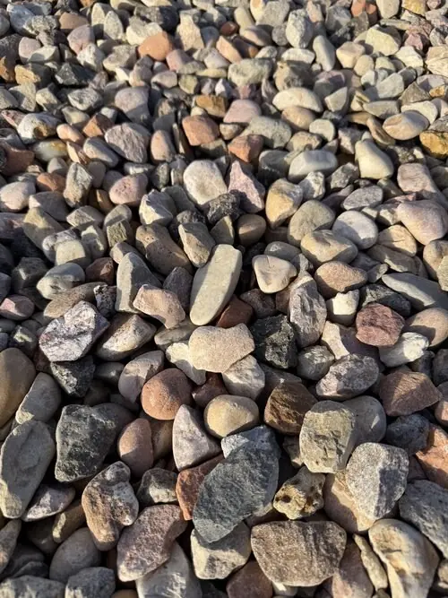 1 inch Multi White landscape rock, close up