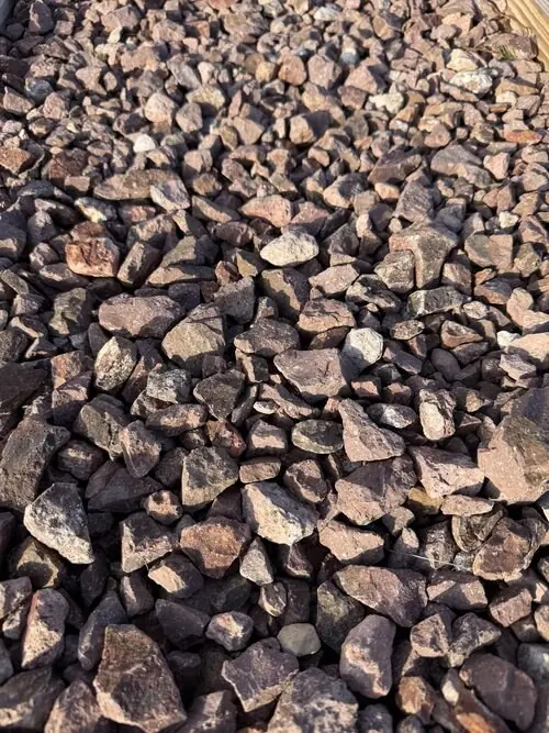 1 inch Shadow Brown landscape rock, close up