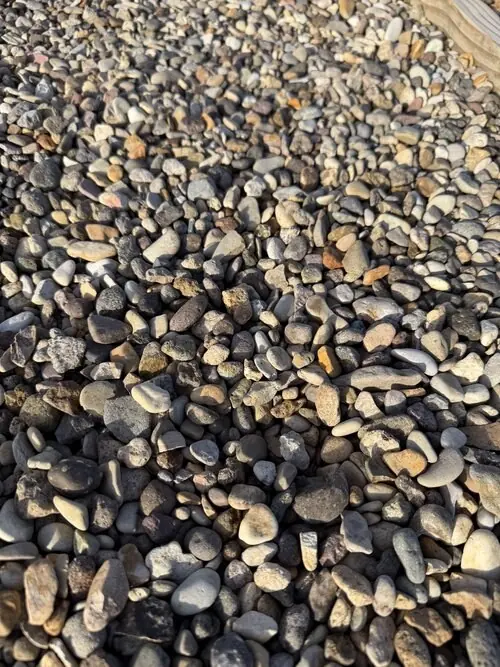 3/4 inch Blue Grey Cobble landscape rock, close up